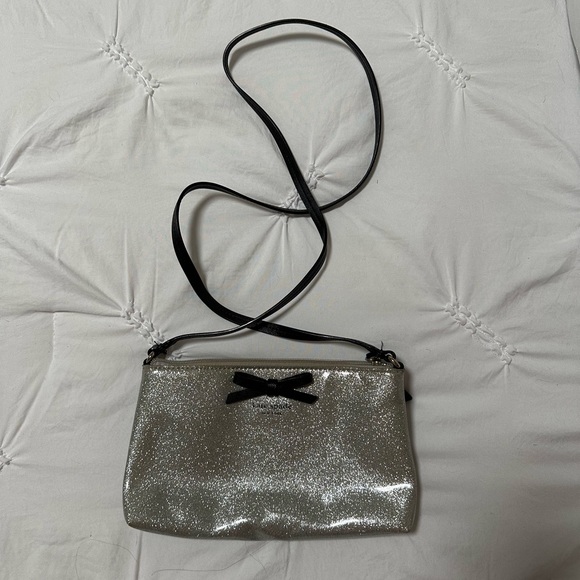 Kate Spade Silver Glitter Crossbody - Picture 1 of 5